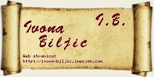 Ivona Biljić vizit kartica